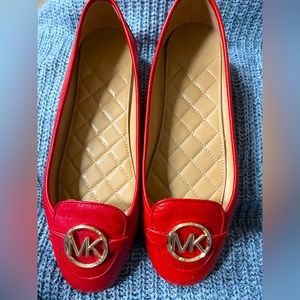 Michael Kors Red Leather Flats